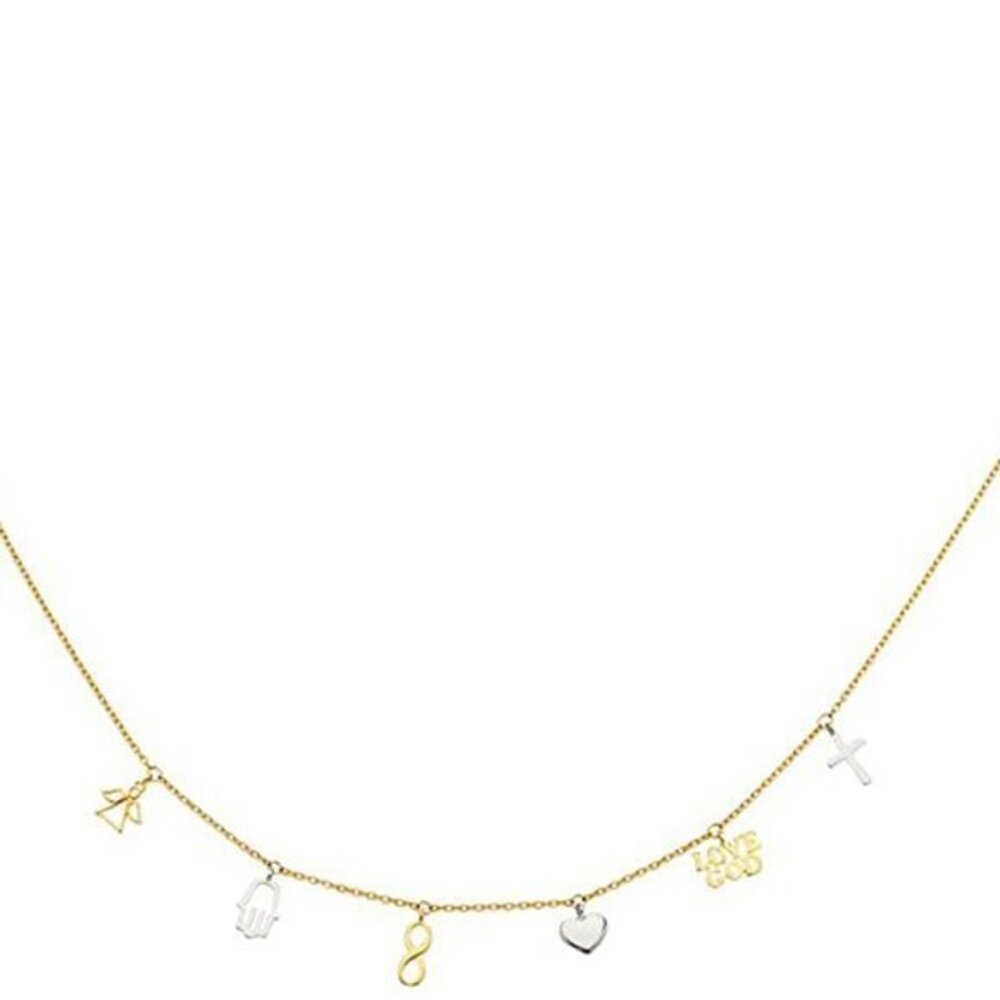 14K Gold Dangling Chain Lucky Necklace